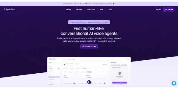 Screenshot of Synthflow AI