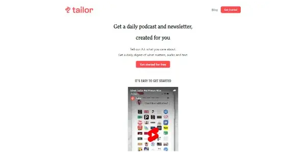 Screenshot of Tailor