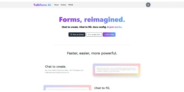 Screenshot of TalkForm AI