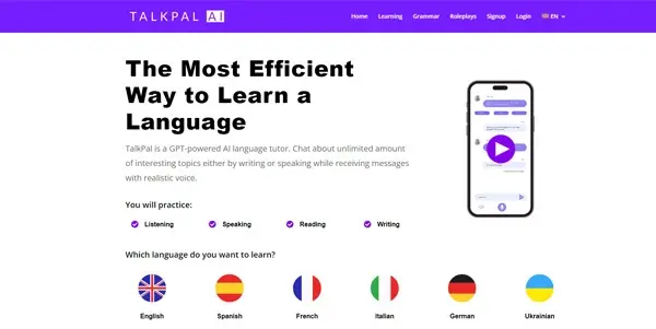 Screenshot of Talkpal AI
