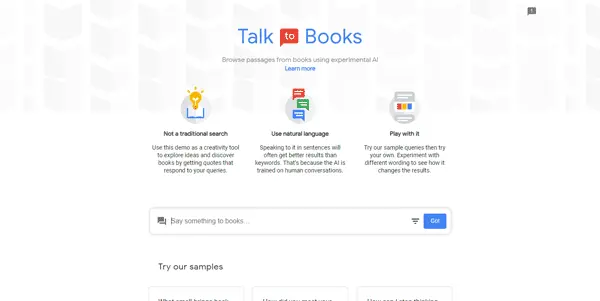 Screenshot of TalkToBooks