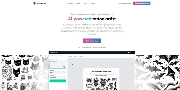 Screenshot of Tattoos AI