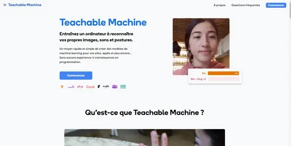 Screenshot of Teachable Machine