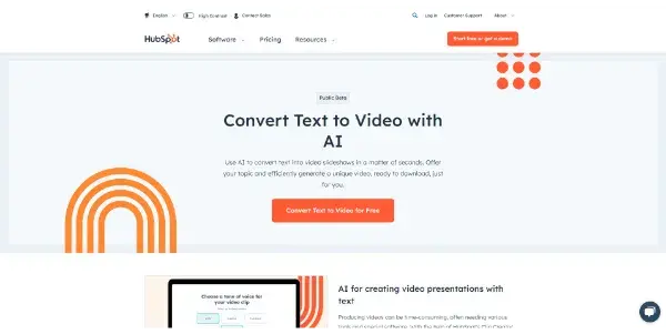 Screenshot of Text-to-Video by HubSpot