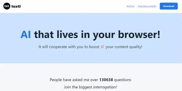 Screenshot of Texti