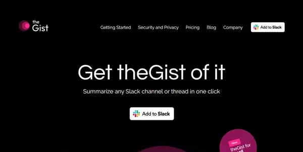 Screenshot of theGist