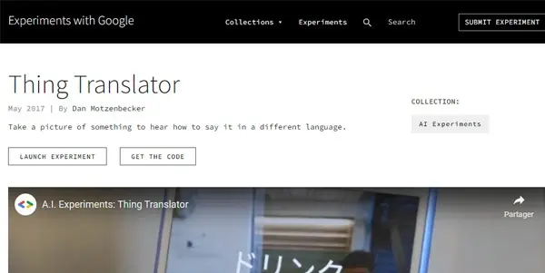 Screenshot of Thing Translator