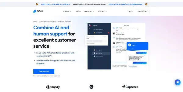 Screenshot of Tidio