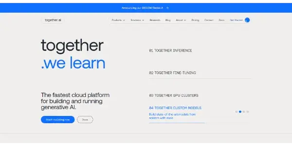 Screenshot of Together AI