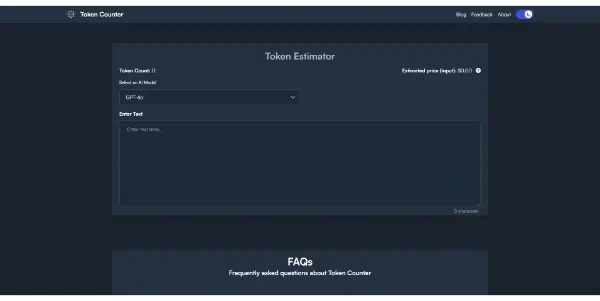 Screenshot of Token Counter