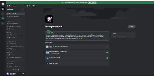 Screenshot of Tracejourney