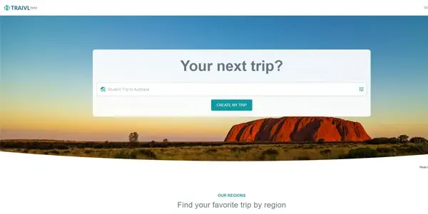 Screenshot of Traivl