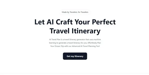 Screenshot of Travel Plan AI
