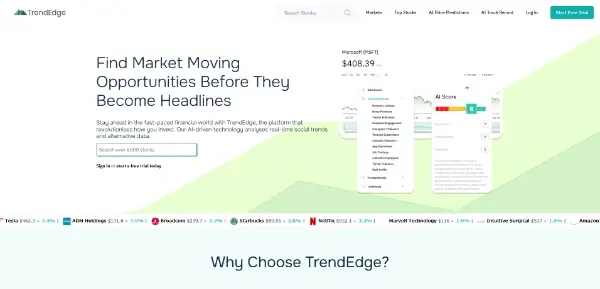 Screenshot of TrendEdge