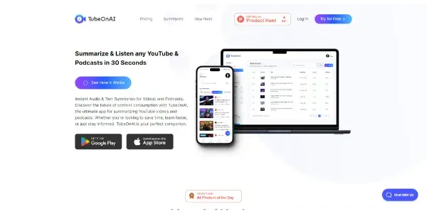 Screenshot of TubeOnAI