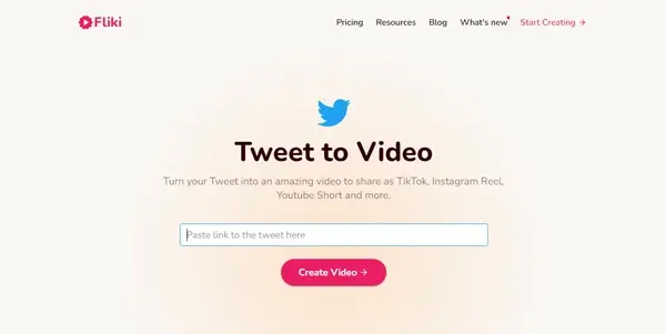 Screenshot of Tweet to Video