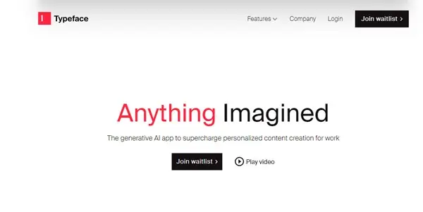 Screenshot of Typeface AI
