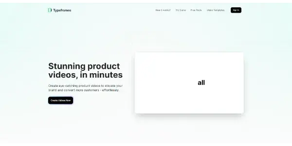 Screenshot of Typeframes