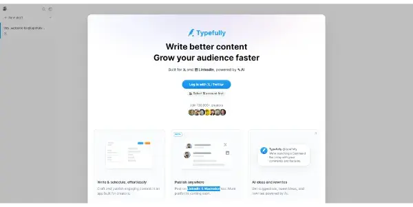 Screenshot of Typefully