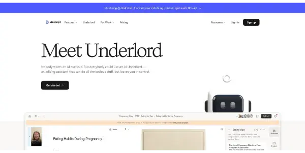 Screenshot of Underlord by Descript