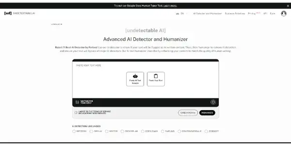 Screenshot of Undetectable AI