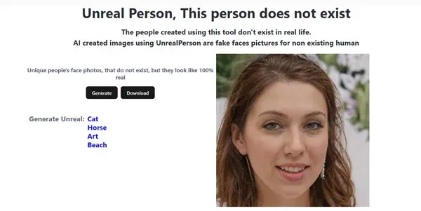 Screenshot of Unreal Person