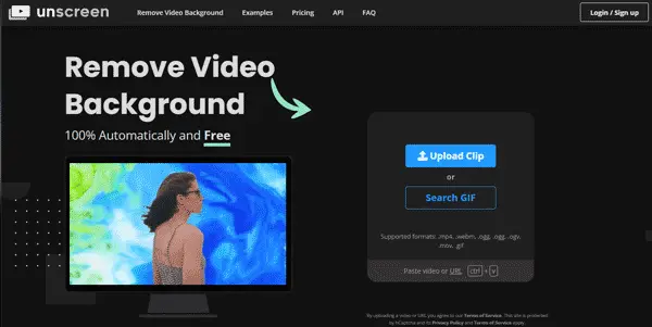 Screenshot of Unscreen