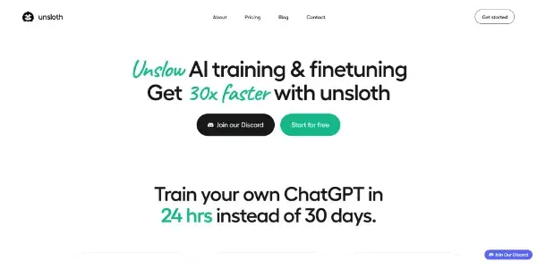 Screenshot of Unsloth AI