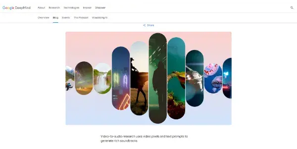 Screenshot of V2A by Google DeepMind