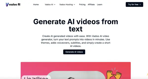 Screenshot of Vadoo AI