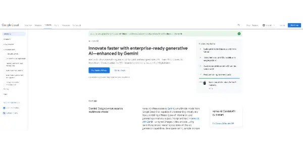 Screenshot of Vertex AI by Google
