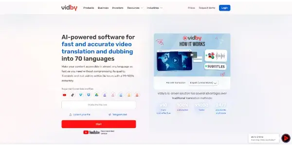 Screenshot of Vidby