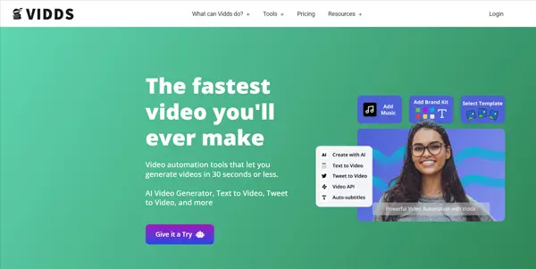 Screenshot of Vidds AI