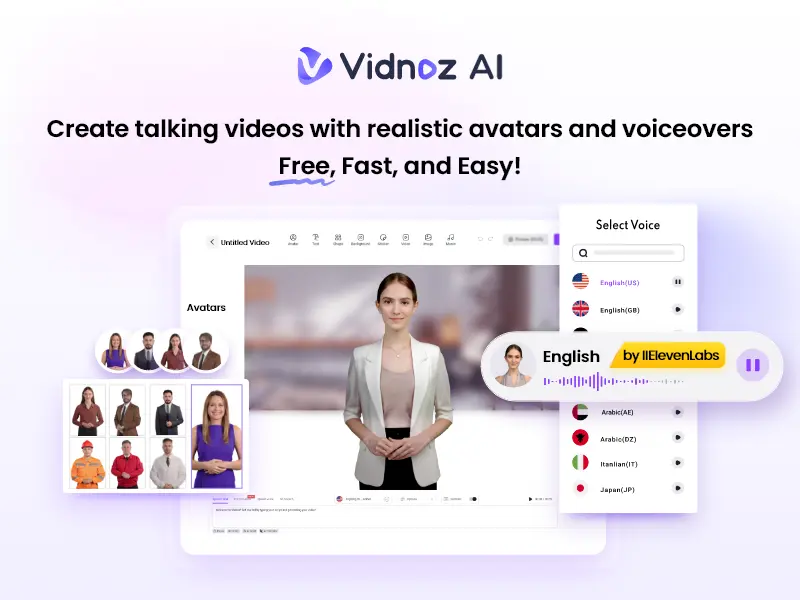 Screenshot of Vidnoz AI