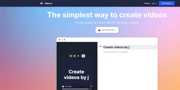 Screenshot of Vidon AI