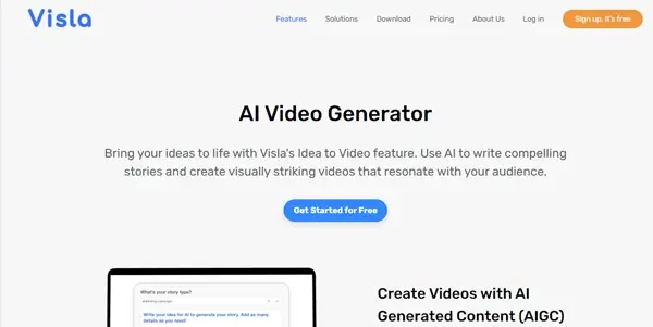 Screenshot of Visla