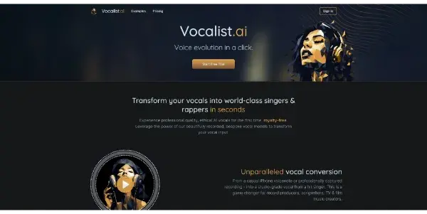 Screenshot of Vocalist.ai
