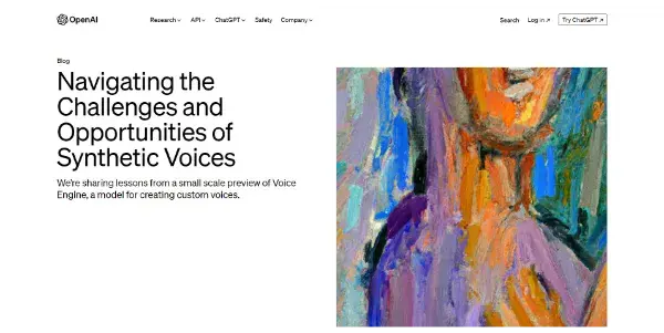 Screenshot of Voice Engine by OpenAI