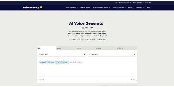 Screenshot of Voicebooking