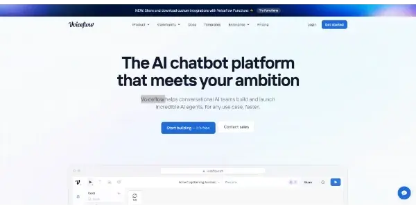Screenshot of Voiceflow AI