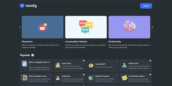 Screenshot of Vondy AI