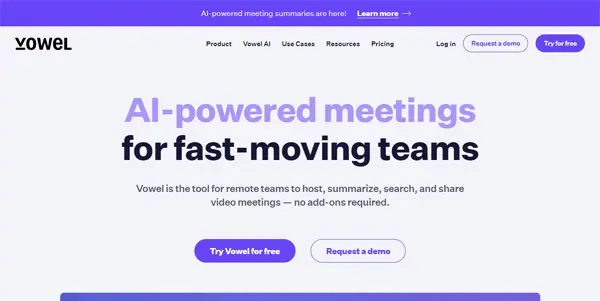 Screenshot of Vowel AI