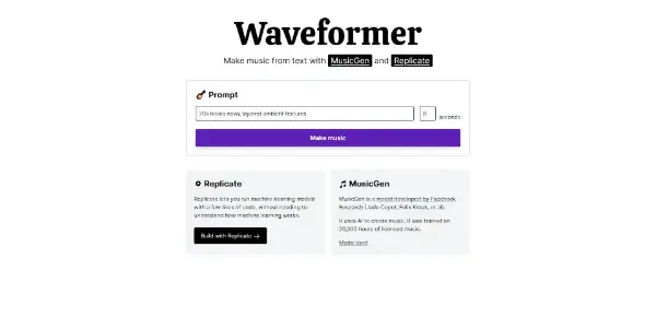 Screenshot of Waveformer