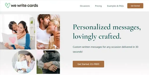 Screenshot of We Write Cards