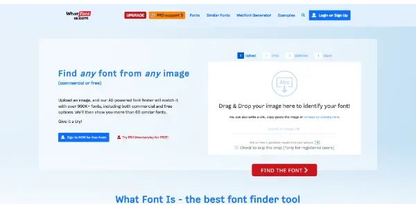 Screenshot of WhatFontIs