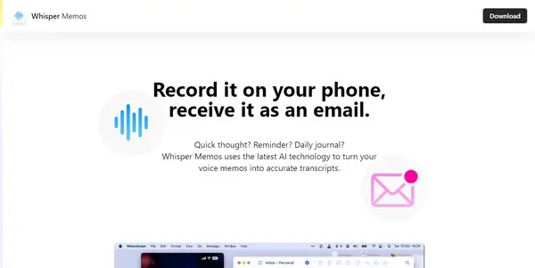 Screenshot of Whisper Memos