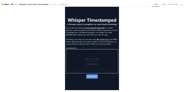 Screenshot of Whisper Timestamped