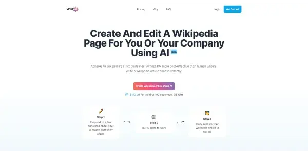 Screenshot of Wikipedia Article AI