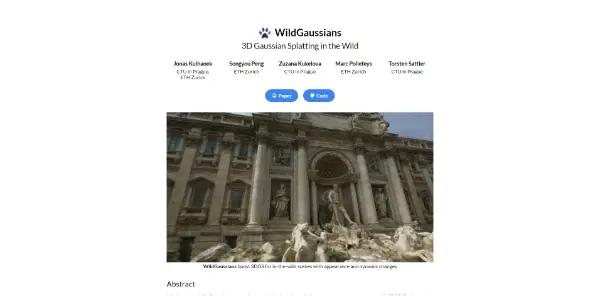 Screenshot of WildGaussians