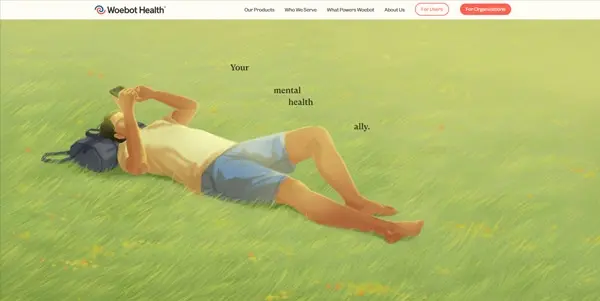 Screenshot of Woebot Health